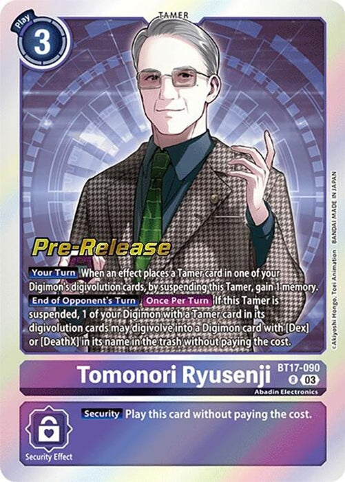 Tomonori Ryusenji (#BT17-090 R) (Secret Crisis Pre-Release Cards) Near Mint Foil