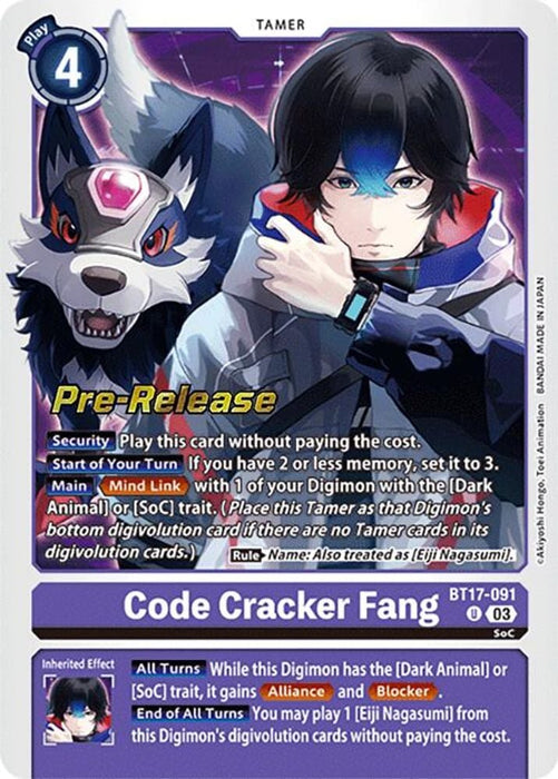 Code Cracker Fang (#BT17-091 U) (Secret Crisis Pre-Release Cards) Near Mint Foil