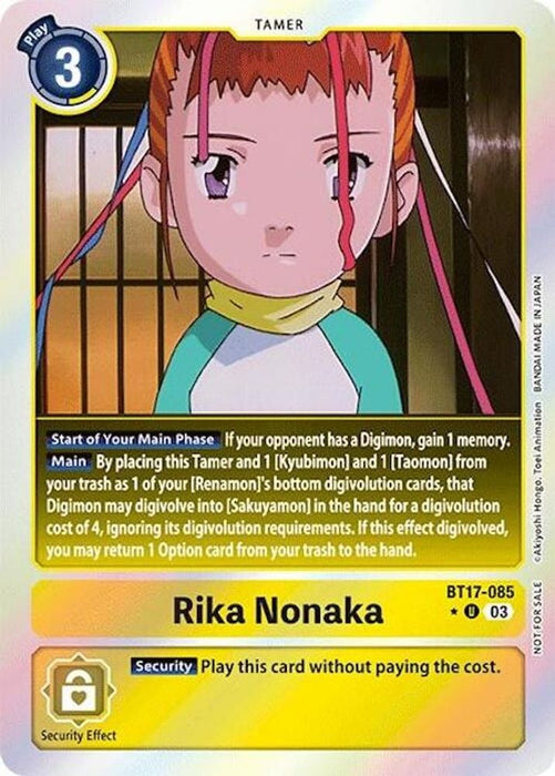 Rika Nonaka (Secret Crisis: Movie Memorial Pack) (#BT17-085 U) (Secret Crisis) Near Mint Foil