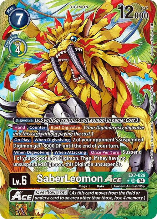 SaberLeomon ACE (Alternate Art) (#EX7-029 SR) (Digimon LIBERATOR) Near Mint Foil
