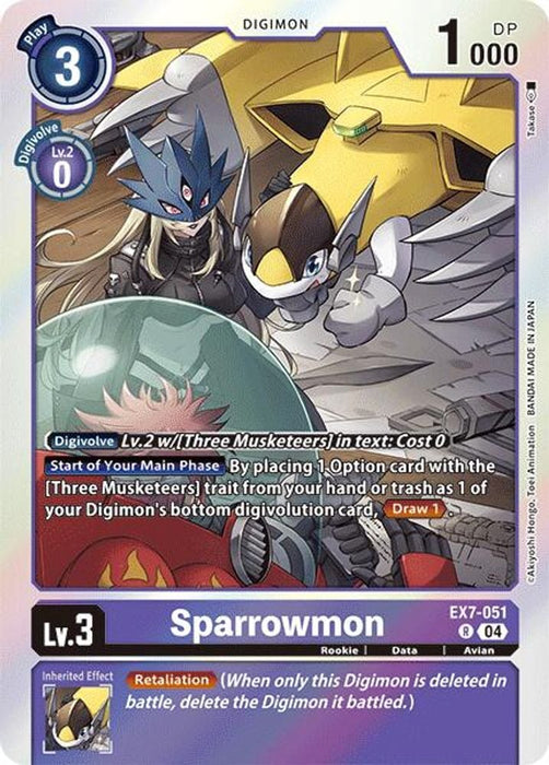 Sparrowmon (#EX7-051 R) (Digimon LIBERATOR) Near Mint Foil