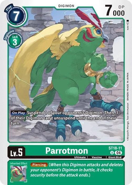 Parrotmon (#ST18-11 U) (Starter Deck 18: Guardian Vortex) Near Mint