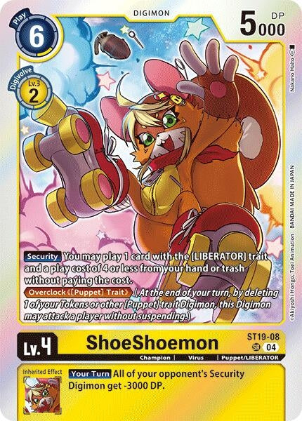 Image for ShoeShoemon (ST19-08 SR) - Digimon Card Game
