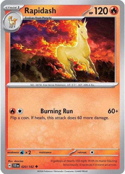 Rapidash (#020/142) (SV07: Stellar Crown) Near Mint Reverse Holofoil