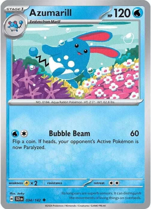 Azumarill (#034/142) (SV07: Stellar Crown) Near Mint Reverse Holofoil