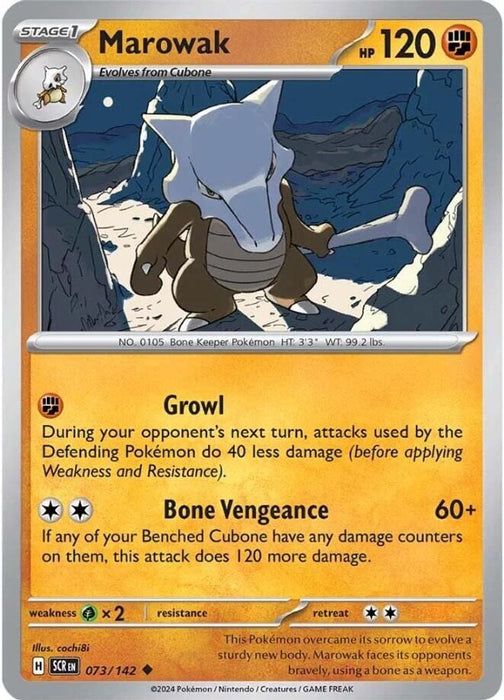 Marowak (#073/142) (SV07: Stellar Crown) Near Mint Reverse Holofoil