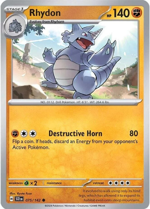 Rhydon (#075/142) (SV07: Stellar Crown) Near Mint Reverse Holofoil