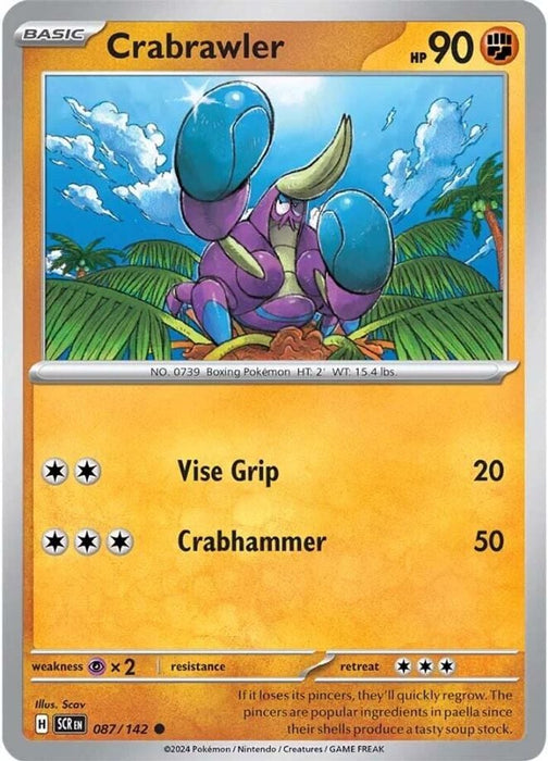Crabrawler (#087/142) (SV07: Stellar Crown) Near Mint Reverse Holofoil
