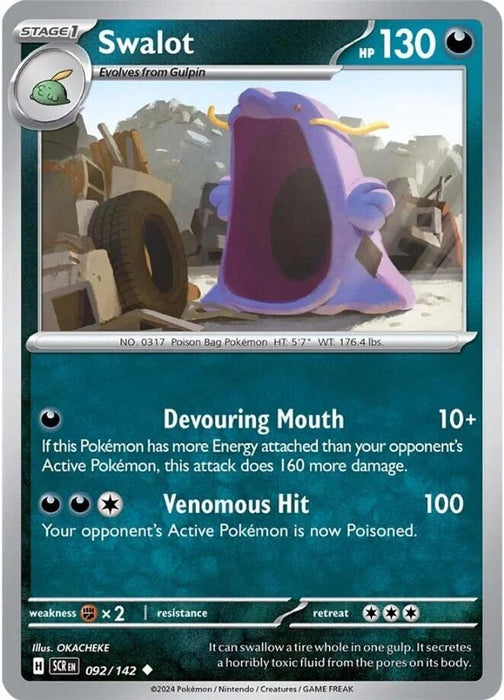 Swalot (#092/142) (SV07: Stellar Crown) Near Mint Reverse Holofoil