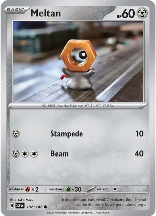 Meltan 102 142 (#102/142) (SV07: Stellar Crown) Near Mint Reverse Holofoil