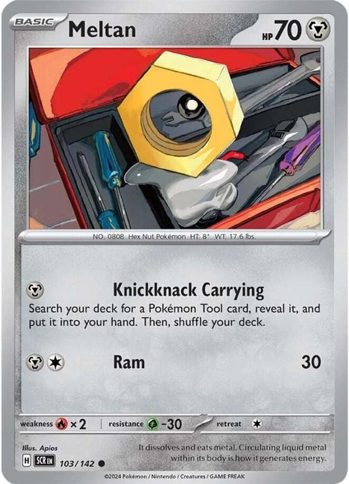 Meltan 103 142 (#103/142) (SV07: Stellar Crown) Near Mint Reverse Holofoil
