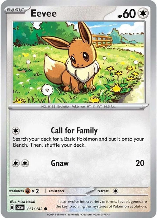 Eevee (#113/142) (SV07: Stellar Crown) Near Mint Reverse Holofoil