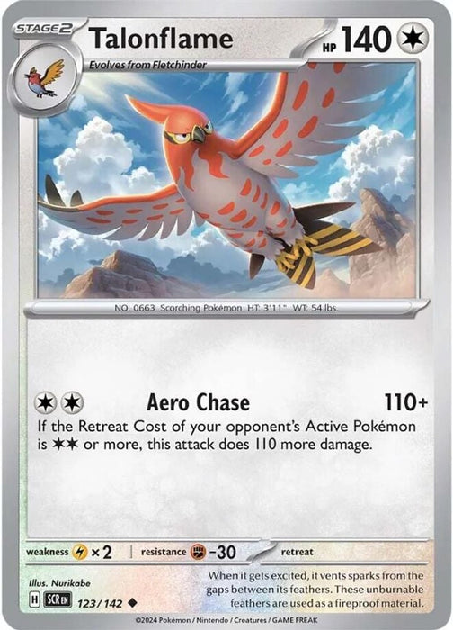 Talonflame (#123/142) (SV07: Stellar Crown) Near Mint Reverse Holofoil