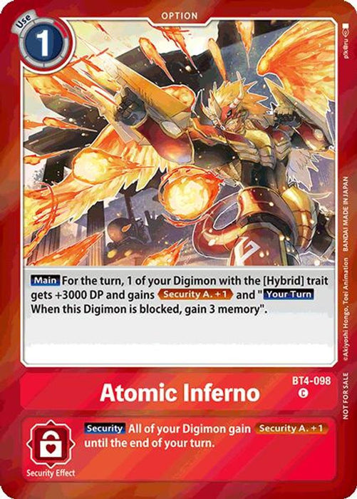 Atomic Inferno (Event Pack 7) (#BT4-098 C) (Great Legend) Near Mint Foil
