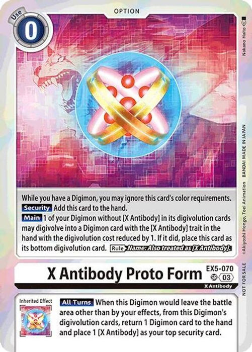 X Antibody Proto Form (Event Pack 7) (#EX5-070 SR) (Animal Colosseum) Near Mint Foil