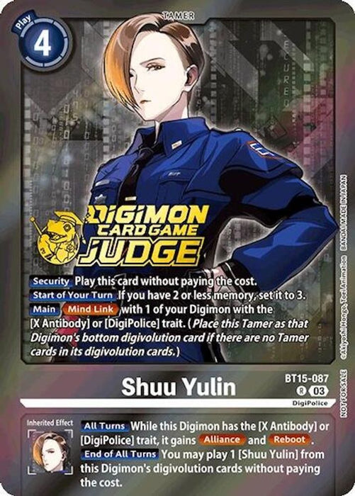 Shuu Yulin (Judge Pack 6) (#BT15-087 R) (Exceed Apocalypse) Near Mint Foil