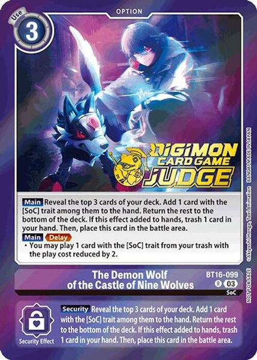 The Demon Wolf of the Castle of Nine Wolves (Judge Pack 6) (#BT16-099 R) (Beginning Observer) Near Mint Foil