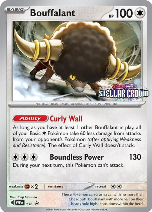 Bouffalant - 136 (#136) (SV: Scarlet & Violet Promo Cards) Near Mint Holofoil