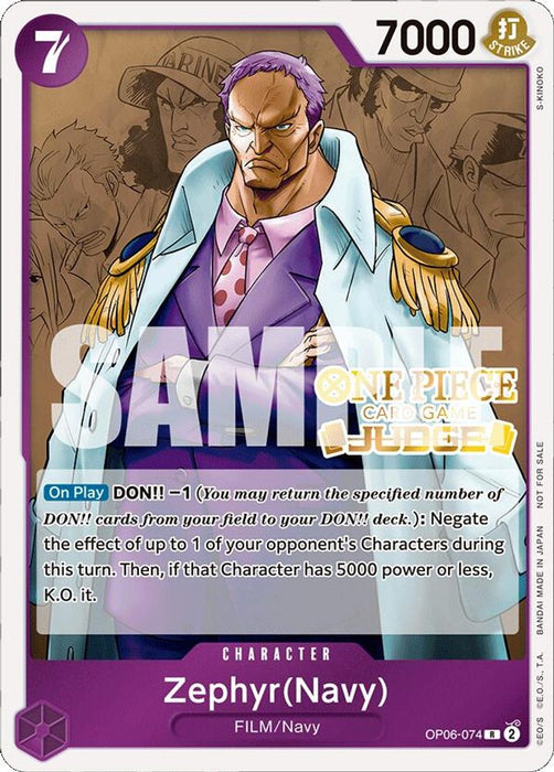 Zephyr (Navy) (Judge Pack Vol. 4) (#OP06-074) (One Piece Promotion Cards) Near Mint Foil
