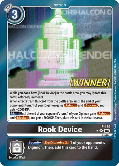Rook Device (Store Tournament 2024 Oct. - Dec. Winner Pack) (#P-159 P) (Digimon Promotion Cards) Near Mint Foil