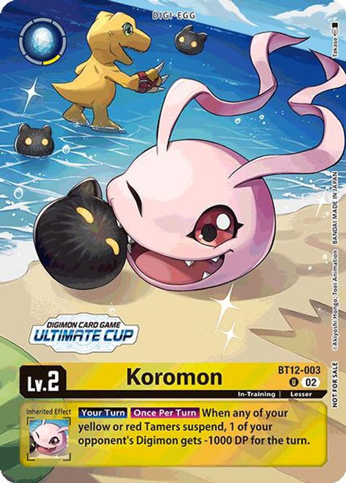 Koromon (Ultimate Cup 2024) (#BT12-003 U) (Across Time) Near Mint Foil