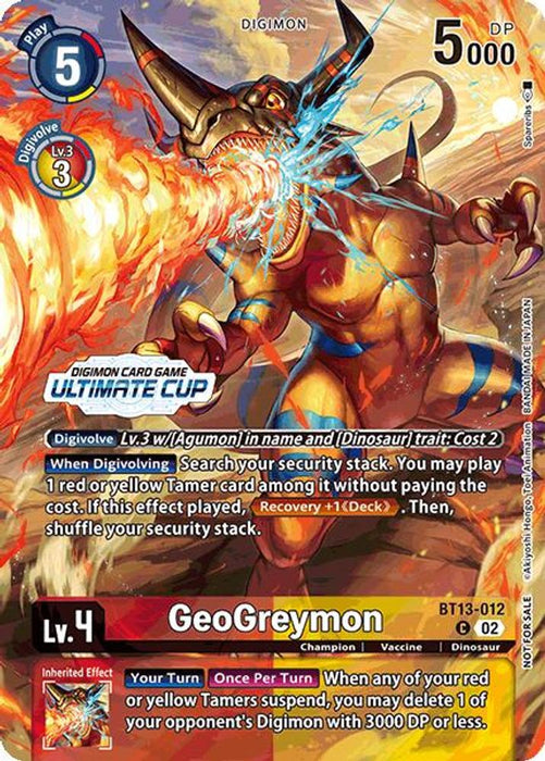 GeoGreymon (Ultimate Cup 2024) (#BT13-012 C) (Versus Royal Knights) Near Mint Foil