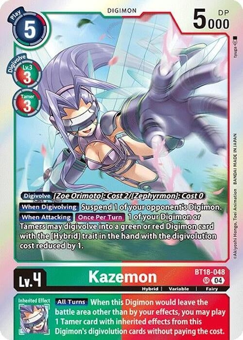 Image for Kazemon (BT18-048 SR) - Digimon Card Game