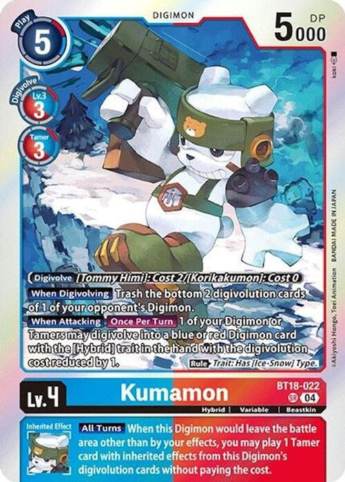 Kumamon (#BT18-022 SR) (Release Special Booster 2.0) Near Mint Foil
