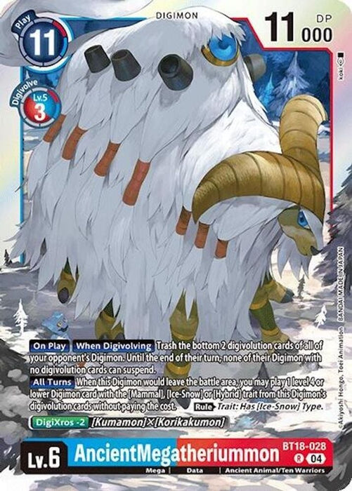 AncientMegatheriummon (#BT18-028 R) (Release Special Booster 2.0) Near Mint Foil