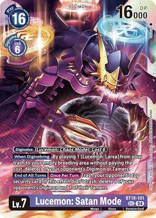 Image for Lucemon: Satan Mode (BT18-101 SEC) - Digimon Card Game