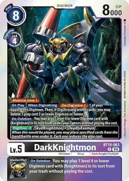 Image for DarkKnightmon (BT19-063 R) - Digimon Card Game