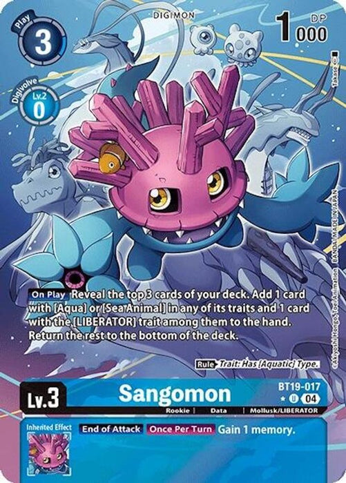 Sangomon (Alternate Art) (#BT19-017 U) (Release Special Booster 2.0) Near Mint Foil