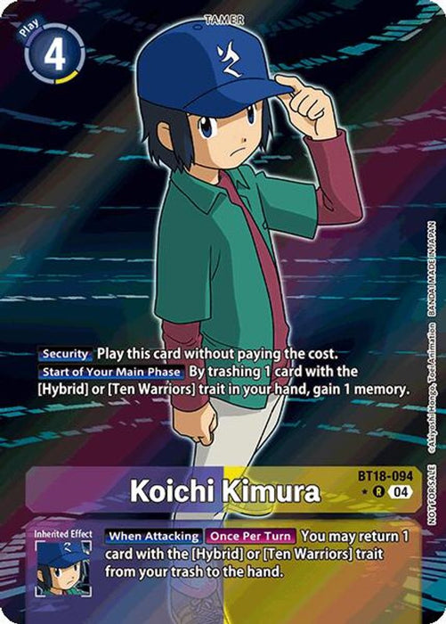 Koichi Kimura (Release Special Booster 2.0: Box Promotion Pack) (#BT18-094 R) (Release Special Booster 2.0) Near Mint Foil