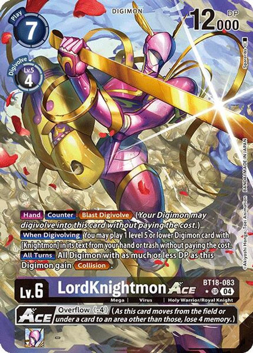LordKnightmon ACE (Alternate Art) (#BT18-083 SR) (Release Special Booster 2.0) Near Mint Foil