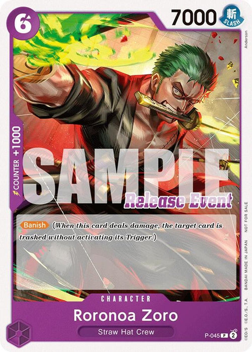 Roronoa Zoro (ST15 - ST20 Release Event Pack) (#P-045) (One Piece Promotion Cards) Near Mint