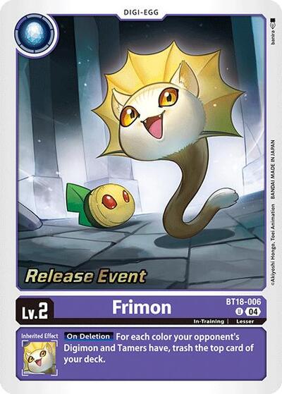 Frimon (#BT18-006 U) (Release Special Booster 2.0 Celebration Event Cards)