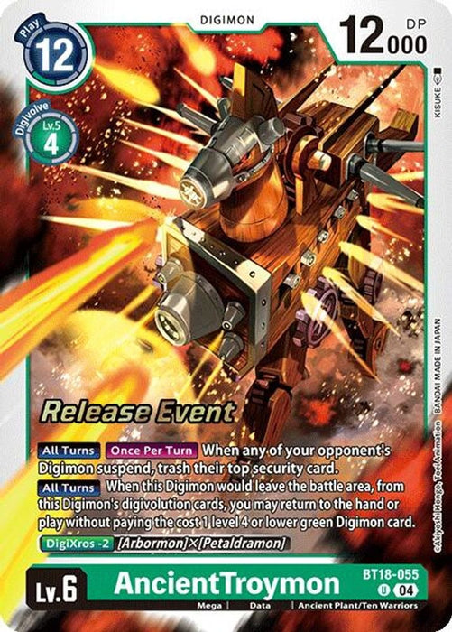 AncientTroymon (#BT18-055 U) (Release Special Booster 2.0 Celebration Event Cards) Near Mint Foil