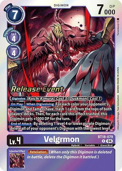 Velgrmon (#BT18-079 R) (Release Special Booster 2.0 Celebration Event Cards)