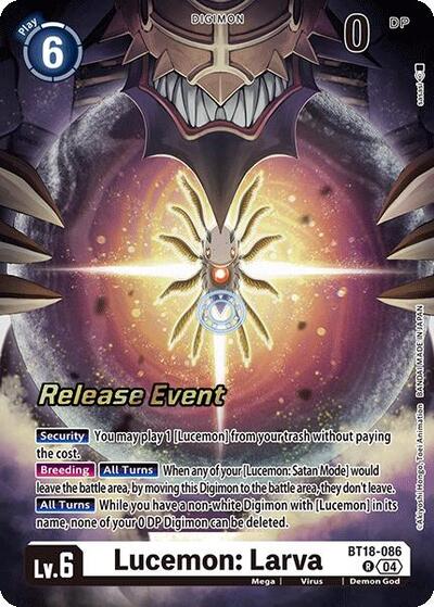 Lucemon Larva (#BT18-086 R) (Release Special Booster 2.0 Celebration Event Cards)