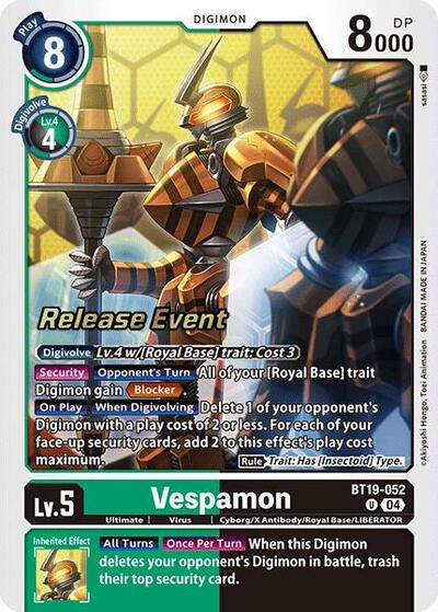 Vespamon (#BT19-052 U) (Release Special Booster 2.0 Celebration Event Cards)