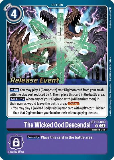 The Wicked God Descends (#BT19-099 U) (Release Special Booster 2.0 Celebration Event Cards)