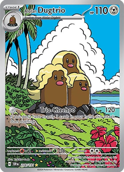 Alolan Dugtrio 208 191 (#208/191) (SV08: Surging Sparks) Near Mint Holofoil