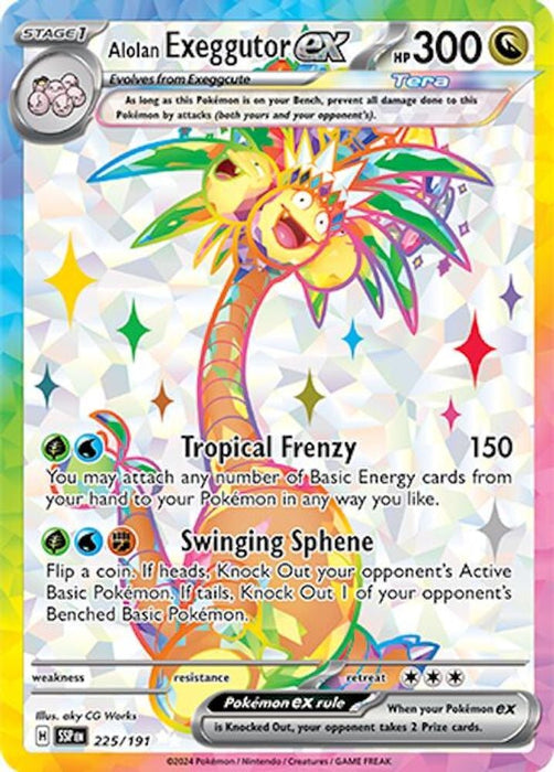 Alolan Exeggutor ex 225 191 (#225/191) (SV08: Surging Sparks) Near Mint Holofoil