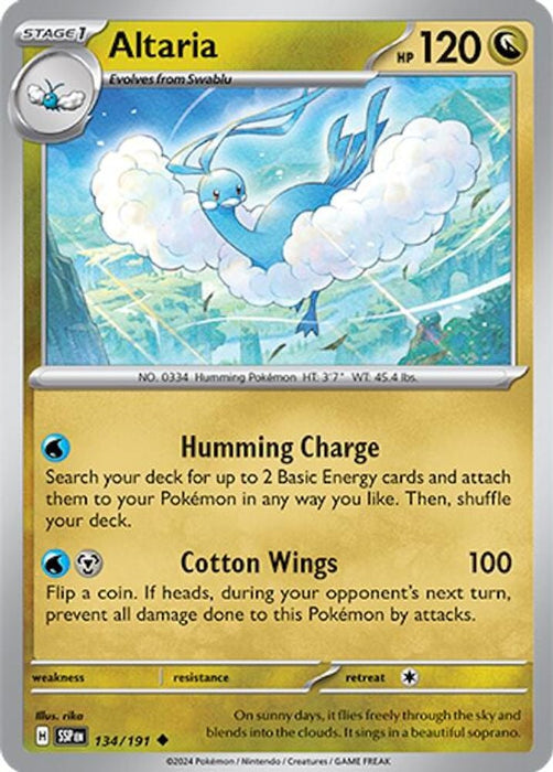 Altaria (#134/191) (SV08: Surging Sparks) Near Mint Reverse Holofoil