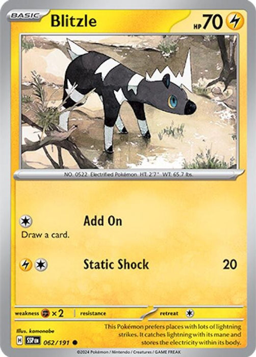 Blitzle (#062/191) (SV08: Surging Sparks) Near Mint Reverse Holofoil
