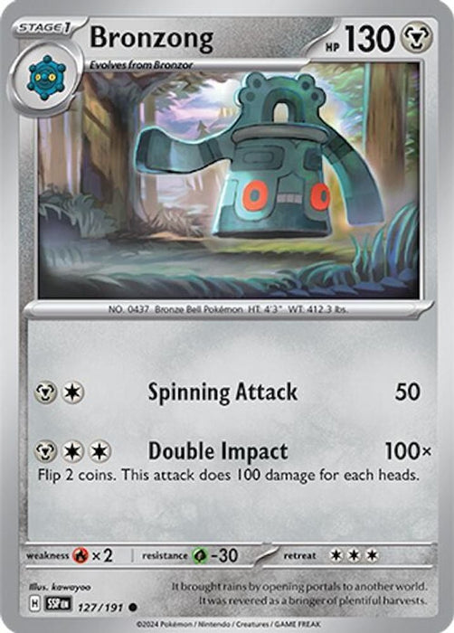 Bronzong (#127/191) (SV08: Surging Sparks) Near Mint Reverse Holofoil