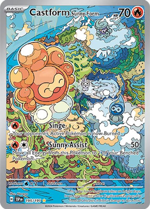 Castform Sunny Form - 195/191 (#195/191) (SV08: Surging Sparks) Near Mint Holofoil