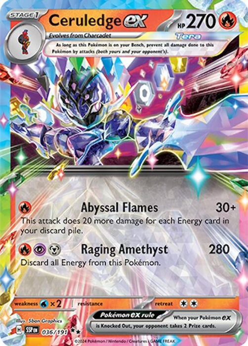 Ceruledge ex (#036/191) (SV08: Surging Sparks) Near Mint Holofoil