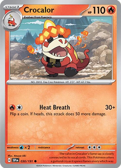 Crocalor (#030/191) (SV08: Surging Sparks) Near Mint Reverse Holofoil
