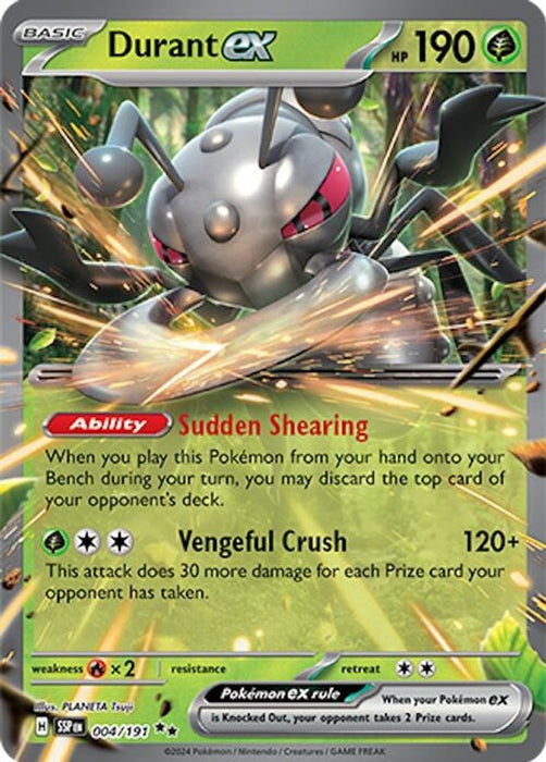 Durant ex 004 191 (#004/191) (SV08: Surging Sparks) Near Mint Holofoil